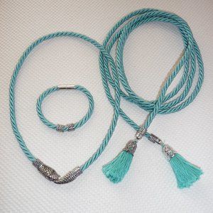 One-of-a-kind cord belt/bracelet/necklace ensemble by booj